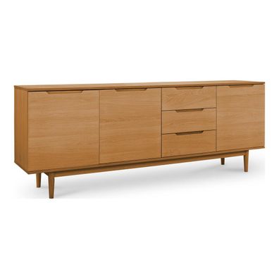 Sideboard Enimeta Eiche Natur 213 cm - 3 Türen, 3 Schubladen & Soft-Close
