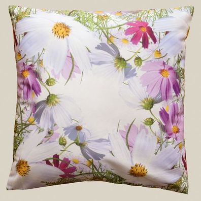 Kissenhülle - Druckmotiv ''Blumen'' bunt (40/40)