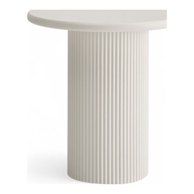 Couchtisch Evan Ø50 cm Cream White - Moderner Beistelltisch mit zentralem Standfuß