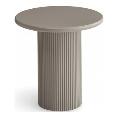 Couchtisch Evan Ø50 cm Taupe - Moderner Beistelltisch mit zentralem Standfuß