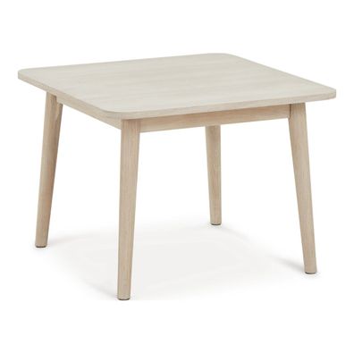 Couchtisch Gorbin 70x70 cm Eiche Whitewash - Modern mit Massivholzbeinen