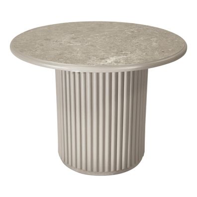 Couchtisch Ysa Ø60 cm Greige - Moderner Sofatisch mit MDF-Platte & Holzfuß