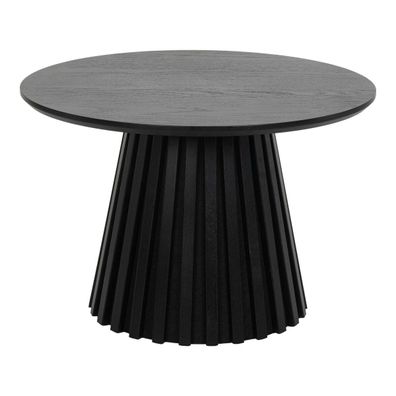 Couchtisch Gobens Ø60 cm Schwarz - Moderner Sofatisch mit zentralem Standfuß