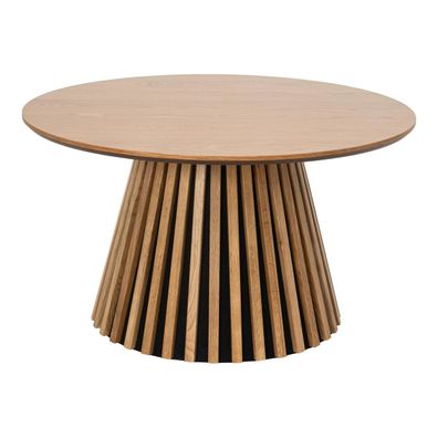 Couchtisch Gobens Ø80 cm Natur - Moderner Sofatisch mit zentralem Standfuß