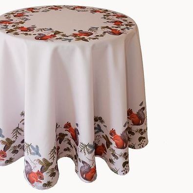 130cm - Tischdecke - rund, Druckdesign "Eichhörnchen"