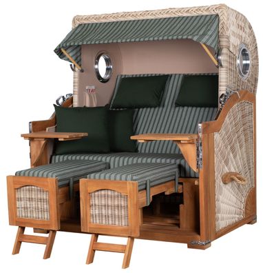 Strandkorbset - bene living - Ammersee 2,5-Sitzer Teak - PE shell - Modell 504