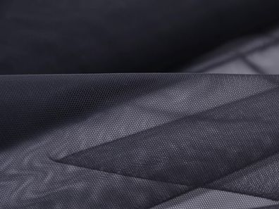 Abendmode Tüllstoff fein in uni schwarz - 140cm breit - Stoff halb transparent UNI