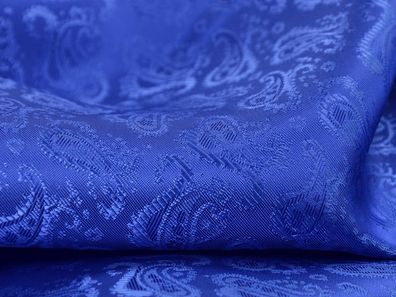 Abendmode, Futterstoff, Taft Stoff, Paisley, blau - 140cm breit - Stoff glänzend,