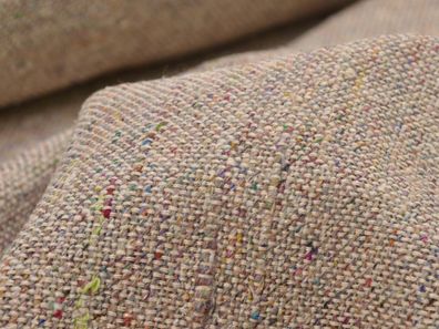Seidenstoff aus reiner Seide in beige, lila, rosa meliert, Wildseide - 130cm breit