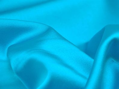 Abendmode Satin Stretch Stoff uni in türkis - 140cm breit - Stoff glatt UNI