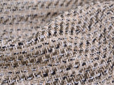 Abendmode grobe Webware in beige meliert aus Baumwolle - 145cm breit - Stoff Leine