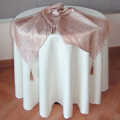 Tischläufer - mit Quaste, ecru-beige gewebt "Glanzgarn" (40/140 cm)