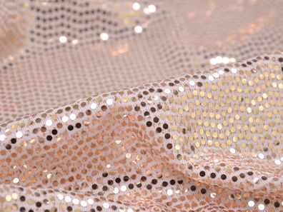 Jersey, Karnevalsstoff, uni rosa, Pailletten, Paillettenstoff, glitzer, bronze