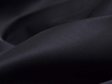 Satin aus Baumwolle mit Stretch in uni schwarz, glänzend, glatt - 150cm breit