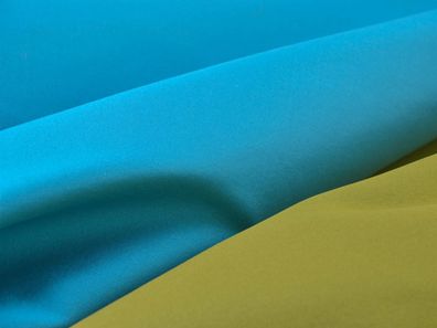 Abendmode italienische Polyester-Seiden-Mischung Doubleface in Blau & Grün - 160cm