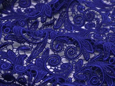 Spitzenstoff für Abendmode Guipure Spitze in blau - 105cm breit - Stoff gemustert