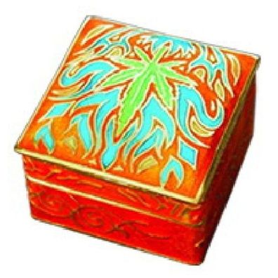 Cloisonne Dose Leaf + Flame - 29x29mm