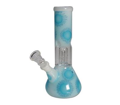 Glasbong mit Domperkolator blau