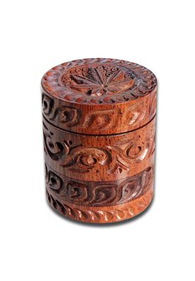 Alu / Rosenholz-Mühle - Leaf - 4-tlg. - H 56mm - Ø 50mm