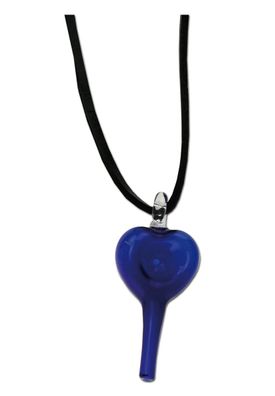 Mini-Pfeife Anhänger 'Heart' - blau - L 60mm