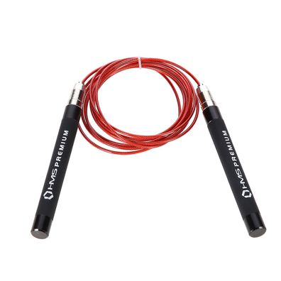 HMS Premium SK60 schnelles Springseil 278 cm rot schwarz mit Aluminiumgriffen
