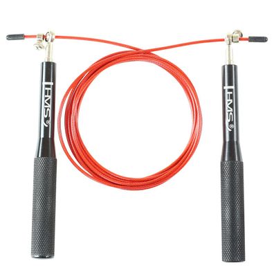 HMS SK52 schnelles Springseil 300 cm rot schwarz mit Aluminiumgriffen