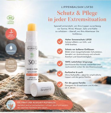Laboratoires de Biarritz Bio Lippenbalsam LSF 30 wasserfest 15 ml