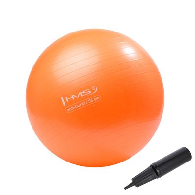 HMS YB02N Gymnastikball 55 cm orange mit Ballpumpe