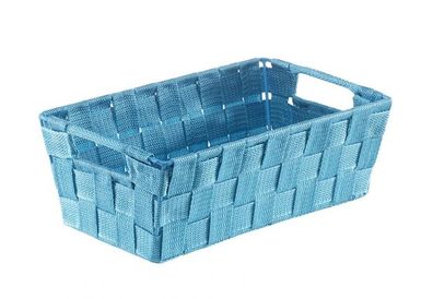 Körbchen aus Nylon auf Metallgerüst geflochten mit Grifflöchern blau