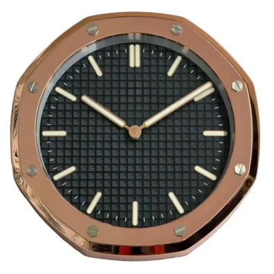 Wanduhr Stil Audemars Piguet Royal Oak Schwarz Rosegold 35cm Achteck Luxusuhr