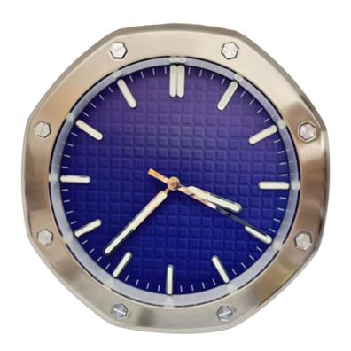 Wanduhr Stil Audemars Piguet Royal Oak Navy Silber Edelstahl 35cm Achteck Luxusuhr