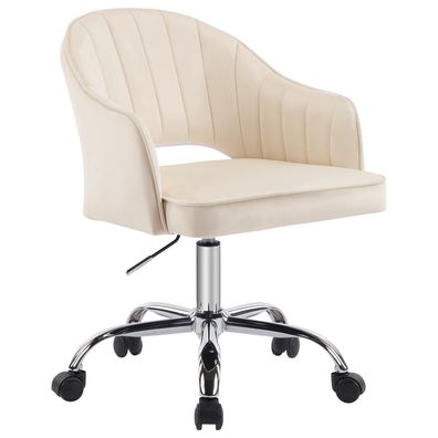 Ergonomischer Bürostuhl aus Samt, 360° Drehbarer Schminkstuhl fürs Home Office