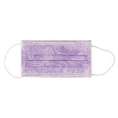 Monoart Mundschutz Pro 3 Flower mit Gummizug lila 50 Stück