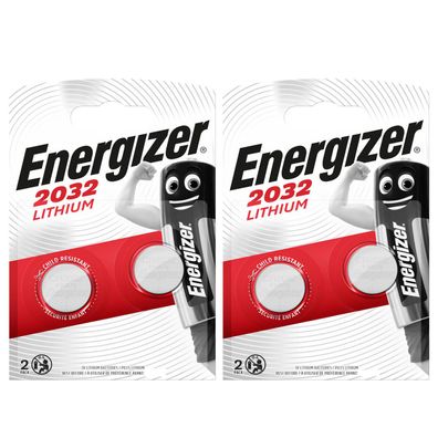 2x Energizer CR 2032 3V Batterie Lithium Knopfzelle DL2032 im 2er Blister 240mAh