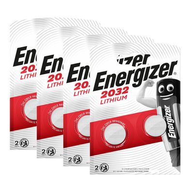 4x Energizer CR 2032 3V Batterie Lithium Knopfzelle DL2032 im 2er Blister 240mAh