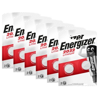 6x Energizer CR 2032 3V Batterie Lithium Knopfzelle DL2032 im 2er Blister 240mAh