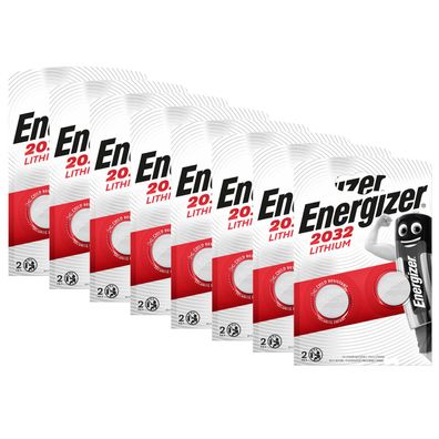 8x Energizer CR 2032 3V Batterie Lithium Knopfzelle DL2032 im 2er Blister 240mAh