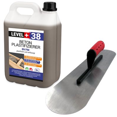 Beton-Zusatzmittel 5L Set Bodenlegerkelle Zweiseitig Halbrund SET350