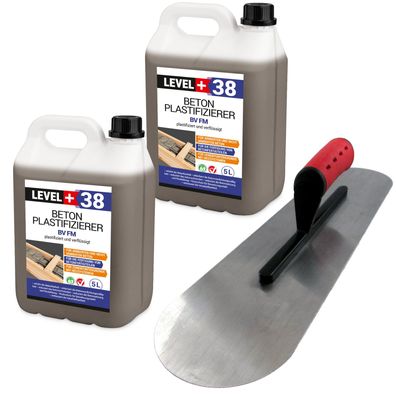 Beton-Zusatzmittel 10L Set Bodenlegerkelle Zweiseitig Halbrund SET351