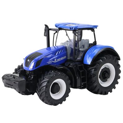 Bburago Modellauto New Holland T7.315 HD - Spielzeug Traktor 12cm Blau
