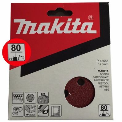 Makita Schleifscheiben 125mm P80 P-43555