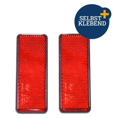 Reflektor eckig rot 2er-Set selbstklebend Auto Anhängerzubehör Filmer 36505