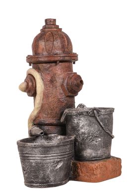 Brunnen MATHIS Stein-Optik Kunststoff Braungrau 63x37x36 Gartendeko Teichdeko