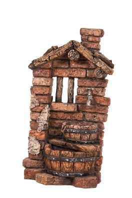 Brunnen MICHA Stein-Optik Kunststoff Braungrau 66x32x22 Gartendeko Teichdeko