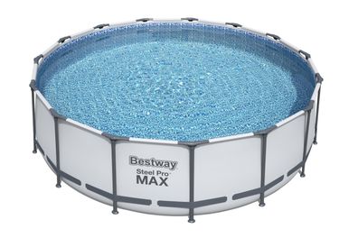 Pool MAXI rund Kunststoff Grau 122x457x457 Komplett-Set Aufstellpool Gartenpool