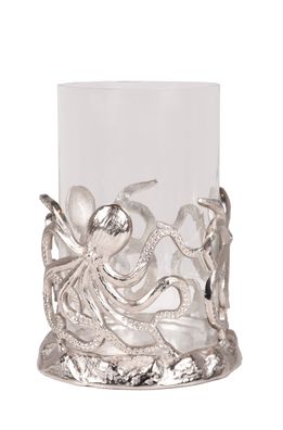 Kerzenhalter PAUL Aluminium Silber 33,5x24,5x24,5 Dekoration Wohnzimmer Büro