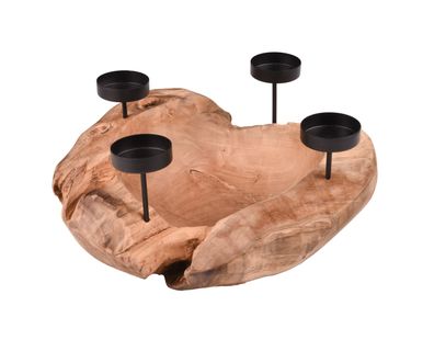 Kerzenhalter LEO Teak Natur 15x31x31 Dekoration Wohnzimmer Büro