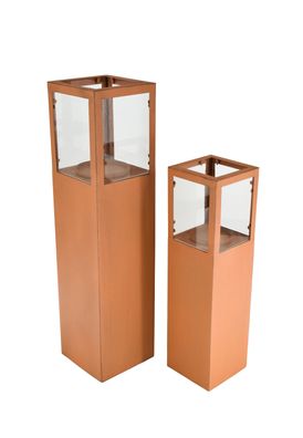 Kerzenständer SOFIA 2er Set Metall Rostfarben 74x18x18 Dekoration Wohnzimmer