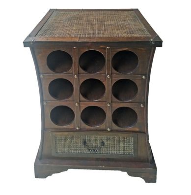 Weinregal KUKO im Kolonialstil Holz Dunkelbraun 58x46x29 Weinständer