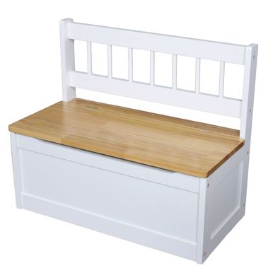 Kinder-Truhenbank EMIL 2er-Set mit Stauraum Holz Hellbraun 50x60x30